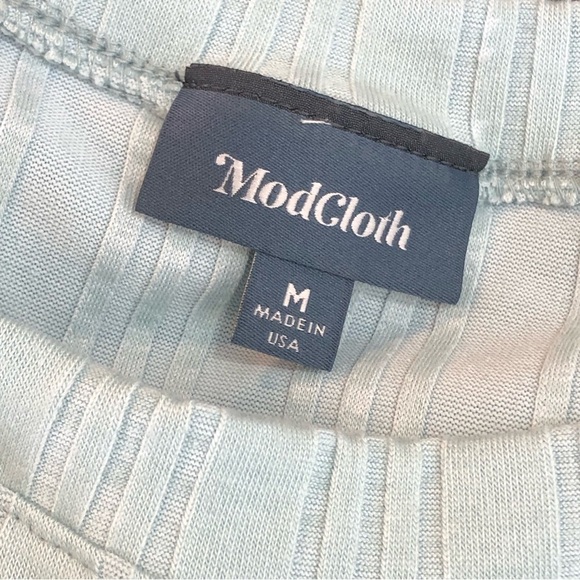 Modcloth sky blue raglan sleeve ribbed t-shirt tee shirt boat neck M - Picture 6 of 9